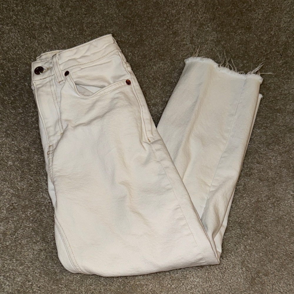 Topshop Off-White Ankle Jeans